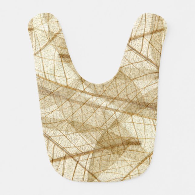 Rustic Sheer Cream Lace Leaves Bib (Front)
