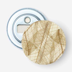 Rustic Sheer Cream Lace Leaves Bottle Opener