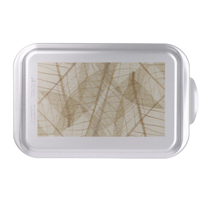 Rustic Sheer Cream Lace Leaves Cake Pan (Front)