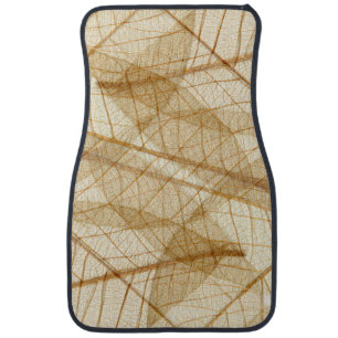 Rustic Sheer Cream Lace Leaves Car Mat