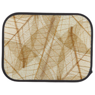 Rustic Sheer Cream Lace Leaves Car Mat