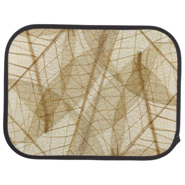Rustic Sheer Cream Lace Leaves Car Mat (Rear)