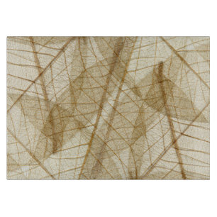 Rustic Sheer Cream Lace Leaves Cutting Board