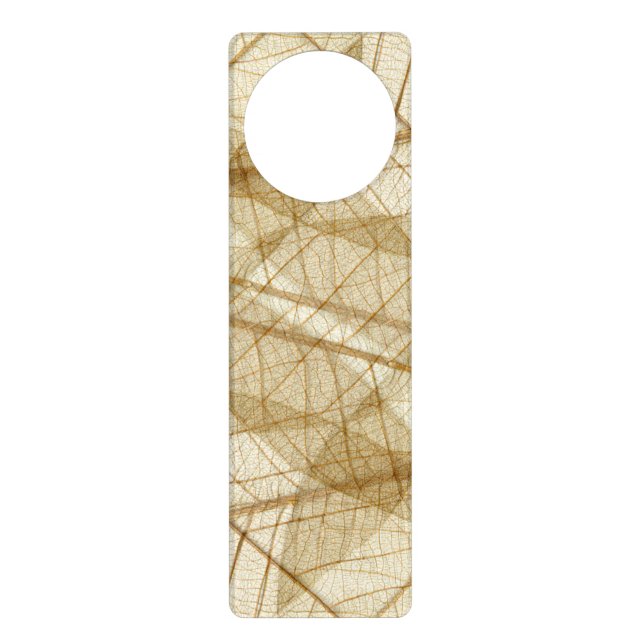 Rustic Sheer Cream Lace Leaves Door Hanger (Front)
