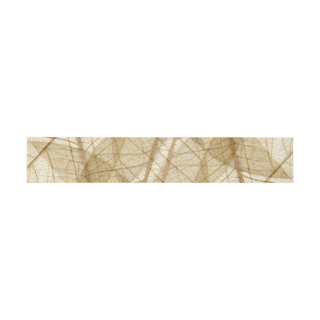Rustic Sheer Cream Lace Leaves Invitation Belly Band (Flat)