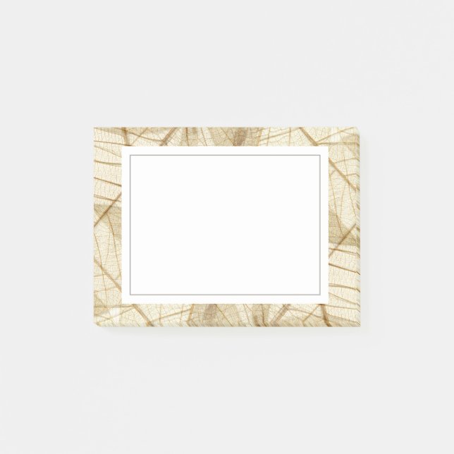 Rustic Sheer Cream Lace Leaves Post-it Notes (Front)