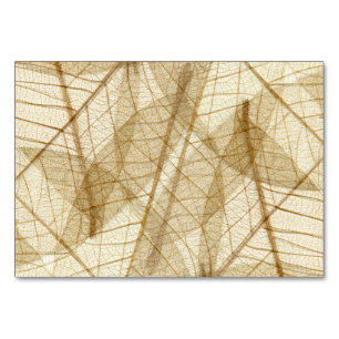 Rustic Sheer Cream Lace Leaves Table Number