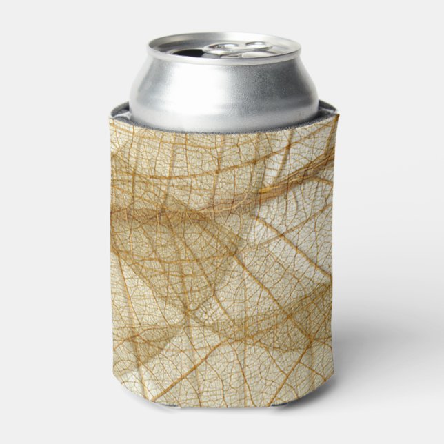Rustic Sheer Lace Leaves Can Cooler (Can Front)