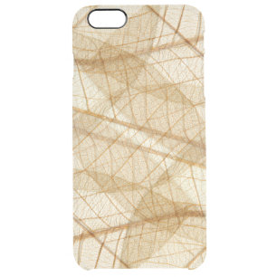 Rustic Sheer Lace Leaves Clear iPhone 6 Plus Case
