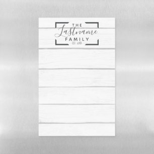 Rustic Shiplap - Custom Family Name To Do List Magnetic Dry Erase Sheet