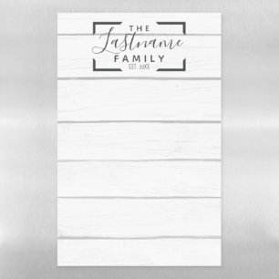 Rustic Shiplap - Custom Family Name To Do List Magnetic Dry Erase Sheet