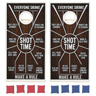 Rustic Shot Time Cornhole Wrap Set Funny