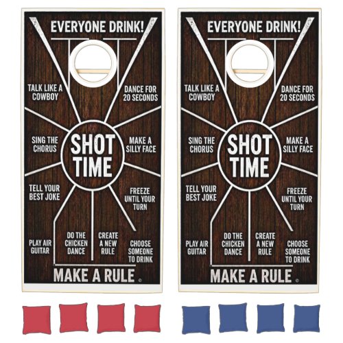 Rustic Shot Time Cornhole Wrap Set | Funny