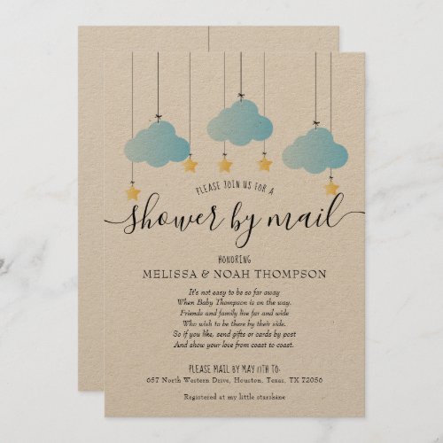 Rustic Shower By Mail Long Distance Sprinkle Invitation