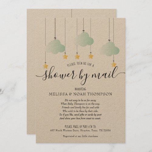 Rustic Shower By Mail Long Distance Sprinkle Invitation