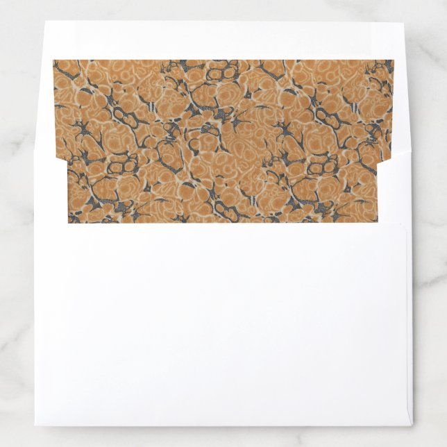 Rustic Sienna Marbled Paper Envelope Liner (In Envelope)