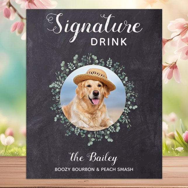 Rustic Signature Drinks Photo Dog Bar Pet Wedding Foam Board (Creator Uploaded)