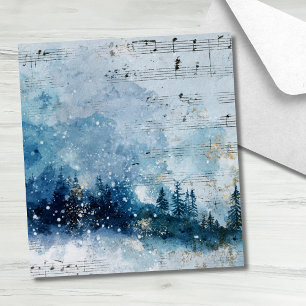 Rustic Silent Winter Music Flow Watercolor Wedding Envelope Liner