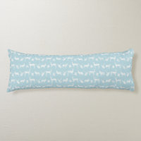 Rustic Silhouette Deer On Blue Body Pillow