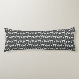 Rustic Silhouette Deer On Gray Body Pillow