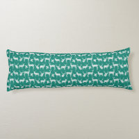 Rustic Silhouette Deer On Teal Body Pillow
