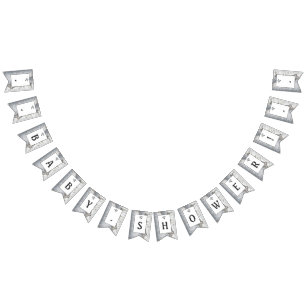 Rustic Silver Birch Tree Baby Shower Bunting Flags