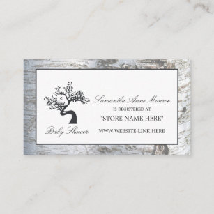 Rustic Silver Birch Tree Baby Shower Gift Registry Enclosure Card