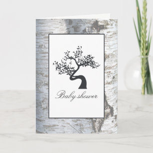 Rustic Silver Birch Tree Baby Shower Invitation