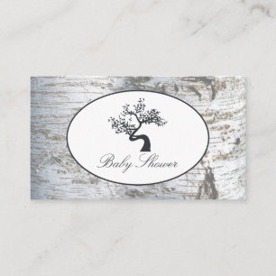 Rustic Silver Birch Tree Baby Shower Ticket Invite