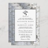 Rustic Silver Birch Tree Wedding Invitation (Front/Back)