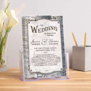 Rustic Silver Birch Tree Wedding Program Brochure