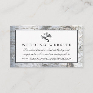 Rustic Silver Birch Tree Wedding Website Enclosure Card