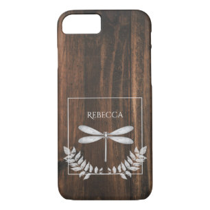 Rustic Silver Dragonfly Personalized iPhone 8/7 Case