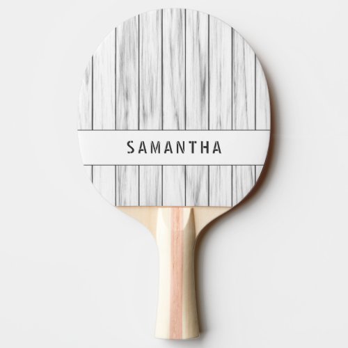 Rustic Silver Gray White Wood Custom Ping Pong Paddle