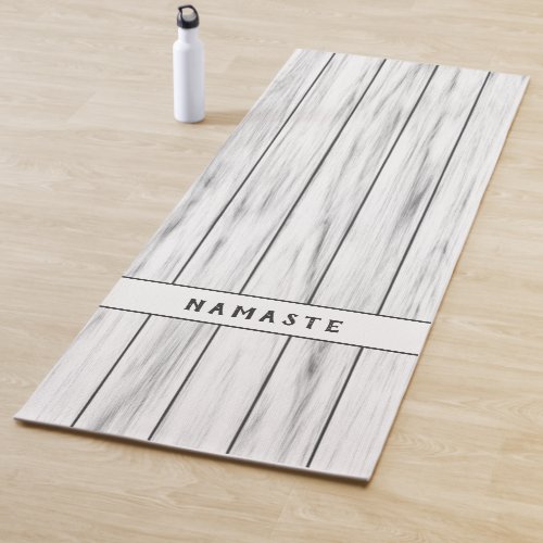 Rustic Silver Gray White Wood Custom Yoga Mat