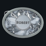 Rustic Silver Pattern Personalized Belt Buckle<br><div class="desc">Perfect Gift for Hubby,  Boyfriend or just to spoil yourself.</div>