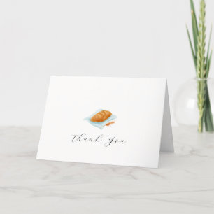 Rustic Simple Baking Bun In The Oven Baby Shower Letterpress Thank You Card