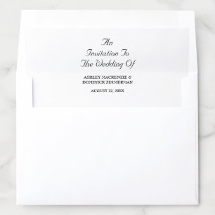 Rustic Simple Elegant Script Wedding Invitation Envelope Liner
