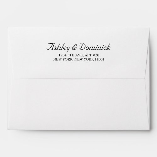 Rustic Simple Elegant Wedding Return Address  Envelope