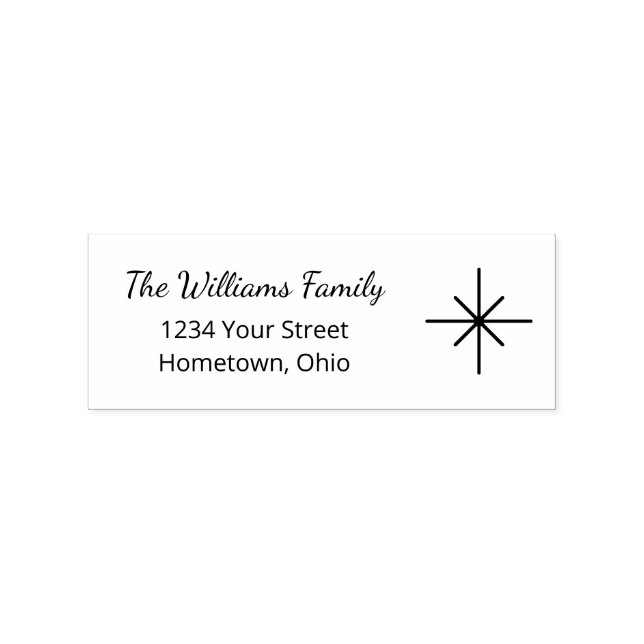 Rustic Simple Family Holiday  Rubber Stamp (Imprint)