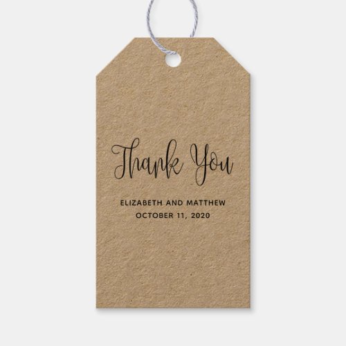 Rustic simple gift tag Kraft wedding thank you Gift Tags