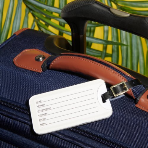 Rustic Simple Graphic Custom Photo Name Luggage Tag