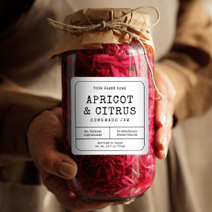 Rustic Simple Homemade Preserves Jam Jar Label