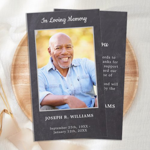Rustic Simple Memorial Photo Funeral Thank You Note Card