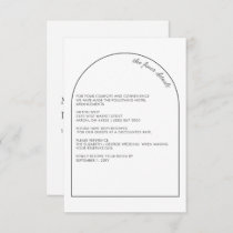 Rustic Simple Modern Arch Wedding Enclosure Card