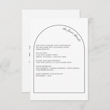 Rustic Simple Modern Arch Wedding Enclosure Card