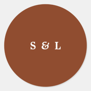 Rustic Simple Monogram Wedding Envelope Stickers