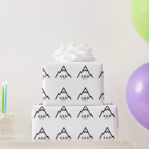 Rustic Simple Mountain Wedding Custom Wrapping Paper