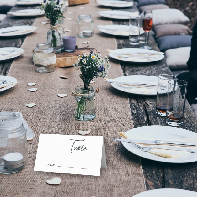 Rustic Simple Mountains Pine Tree Forest Wedding Place Card (Creator Uploaded)