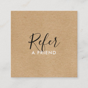 Rustic Simple Signature Script Referral Card